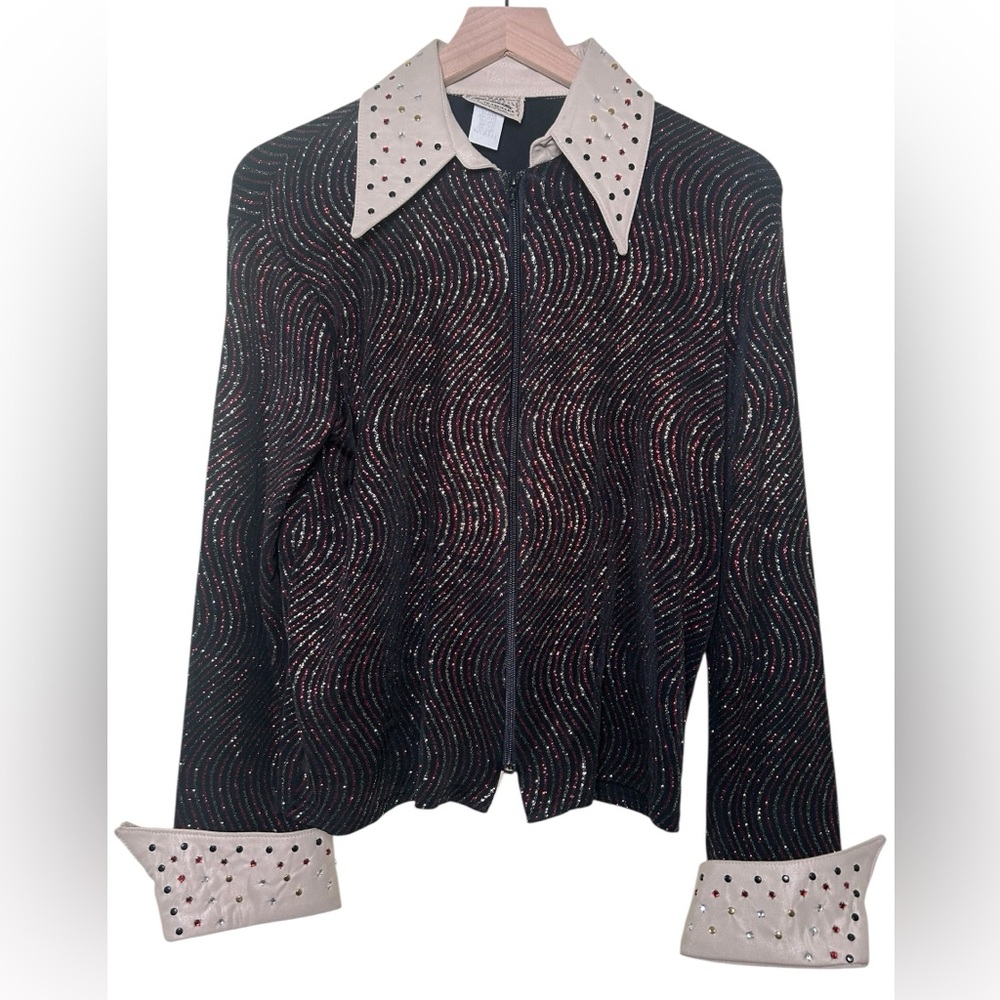 1849 AUTHENTIC RANCHWEAR NWT‎ Slinky Show Jacket Y2K Western Rhinestone Glam XL